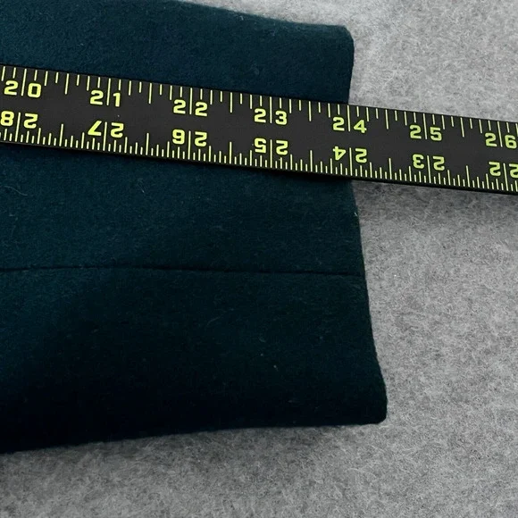 Aldopho Classics Women Sz 12 Overcoat 100% Wool Emerald Green Quiet Luxury Long - Picture 12 of 12